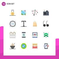 16 Flat Color concept for Websites Mobile and Apps data privacy location gdpr device Editable Pack of Creative Vector Design Elements