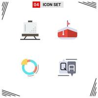 Pack of 4 Modern Flat Icons Signs and Symbols for Web Print Media such as board circle development transport chart Editable Vector Design Elements