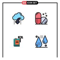 Set of 4 Modern UI Icons Symbols Signs for download action arrow hospital court Editable Vector Design Elements