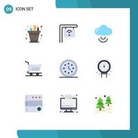 9 Creative Icons Modern Signs and Symbols of time clocks cloud clock order Editable Vector Design Elements