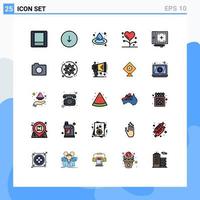 Modern Set of 25 Filled line Flat Colors and symbols such as development coding droop medicine form Editable Vector Design Elements