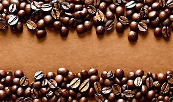 Freshly roasted coffee beans. can be used as background. Coffee composition. photo