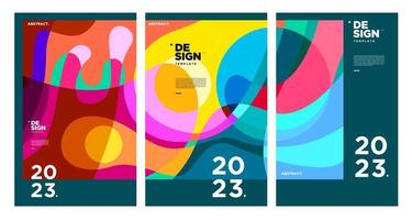 New year 2023 design template with fluid colorful abstract background vector