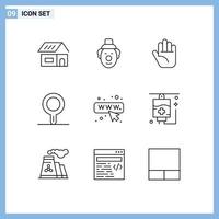 Stock Vector Icon Pack of 9 Line Signs and Symbols for medical healthcare hand webpage seo Editable Vector Design Elements