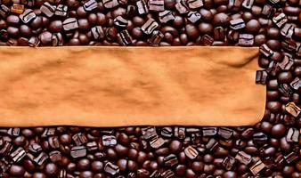 Freshly roasted coffee beans. can be used as background. Coffee composition. photo