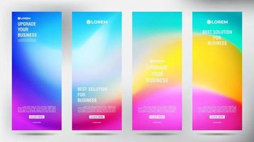 set of Blurred  Colorful roll up business brochure flyer banner design vertical template, cover presentation background, modern publication x-banner and flag-banner, Roll up banner stand template vector