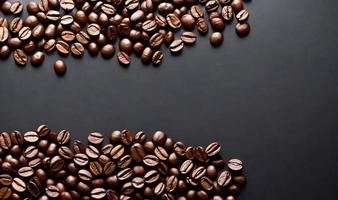 Freshly roasted coffee beans. can be used as background. Coffee composition. photo