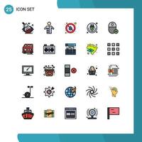 conjunto de 25 iconos modernos de la interfaz de usuario signos de símbolos para wifi internet de las cosas soltar elementos de diseño vectorial editables del clima de internet vector