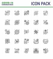 25 line Coronavirus disease and prevention vector icon weight dumbbell prohibit virus particle viral coronavirus 2019nov disease Vector Design Elements