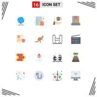 Universal Icon Symbols Group of 16 Modern Flat Colors of medical protection building document construction Editable Pack of Creative Vector Design Elements