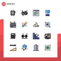 Stock Vector Icon Pack of 16 Line Signs and Symbols for monitor computer email website phishing Editable Creative Vector Design Elements