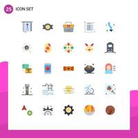 25 Universal Flat Color Signs Symbols of arrows document bag report toolkit Editable Vector Design Elements