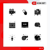 Solid Glyph Pack of 9 Universal Symbols of online store shop touch laptop online Editable Vector Design Elements