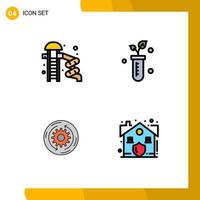 4 Creative Icons Modern Signs and Symbols of park slider business park lab finance Editable Vector Design Elements