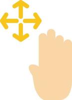 Hand Hand Cursor Up Hold  Flat Color Icon Vector icon banner Template