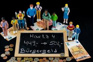 On January 1st, 2023, unemployment benefit Hartz 4 will be replaced by higher citizen benefits translation Buergergeld in Germany photo