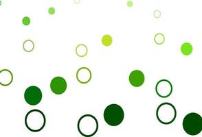 Light Green vector background with bubbles.