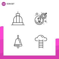 Outline Icon set. Pack of 4 Line Icons isolated on White Background for responsive Website Design Print and Mobile Applications. vector