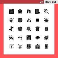 25 User Interface Solid Glyph Pack of modern Signs and Symbols of control hardware apartment gadget computers Editable Vector Design Elements