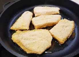 Red Snapper Sebastes norvegicus fish filet with potato salad photo