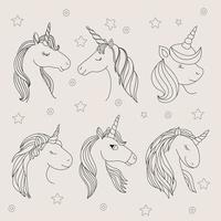 Unicorn abstract Line Art design vector