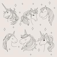 Unicorn abstract Line Art design vector