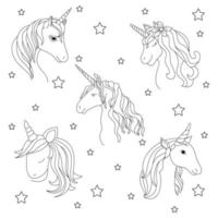 Unicorn abstract Line Art design vector