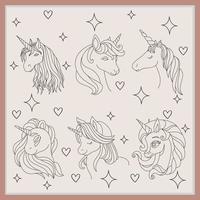 Unicorn abstract Line Art design vector