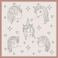 Unicorn abstract Line Art design vector