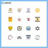 User Interface Pack of 16 Basic Flat Colors of education yen ipod marketing business Editable Pack of Creative Vector Design Elements