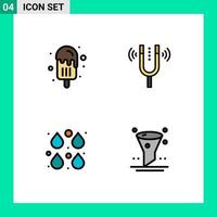 4 Creative Icons Modern Signs and Symbols of dessert color summer kamerton drops Editable Vector Design Elements