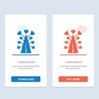 Love Tree Heart Valentine Valentine Day   Blue and Red Download and Buy Now web Widget Card Template vector