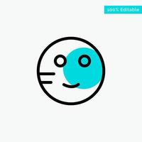 Embarrassed Emojis School Study turquoise highlight circle point Vector icon
