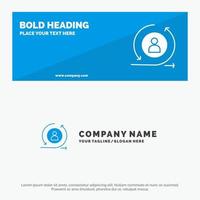 Returning Visitor Returning Visitor Digital SOlid Icon Website Banner and Business Logo Template vector