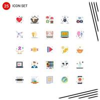 Set of 25 Modern UI Icons Symbols Signs for security internet pot communication logistic Editable Vector Design Elements