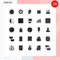 Set of 25 Modern UI Icons Symbols Signs for shipping fragile business container think Editable Vector Design Elements