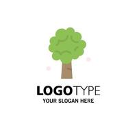 Tree Apple Apple Tree Nature Spring Business Logo Template Flat Color vector