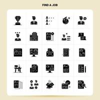 Solid 25 Find A Job Icon set Vector Glyph Style Design Black Icons Set Web and Mobile Business ideas design Vector Illustration