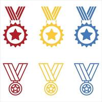 diferentes medallas de premios vector