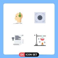 4 Universal Flat Icons Set for Web and Mobile Applications composer document producer camera wifi Editable Vector Design Elements