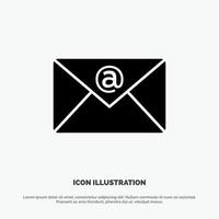 Email Inbox Mail solid Glyph Icon vector