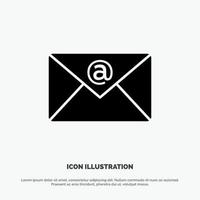 Email Inbox Mail solid Glyph Icon vector