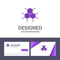 tarjeta de visita creativa y plantilla de logotipo estructura molecular ilustración de vector de salud médica