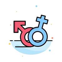 plantilla de icono de color plano abstracto de símbolo de género masculino femenino vector