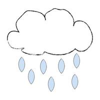 cute Cloud and rain vector illustration