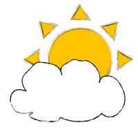 cute sun and cloud vector illustration
