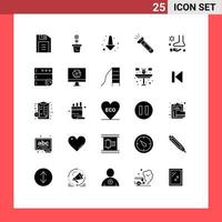 paquete de iconos vectoriales de stock de 25 signos y símbolos de línea para masaje senderismo flecha camping luz elementos de diseño vectorial editables vector