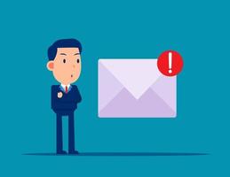 Spam mail and Virus. Online dangger. Flat cartoon vector design