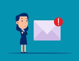 Spam mail and Virus. Online dangger. Flat cartoon vector design