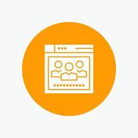 Browser Network Web Education white glyph icon vector
